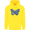 Dripping Blue Butterfly Rhopalocera Childrens Kids Hoodie Yellow