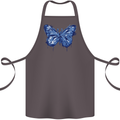Dripping Blue Butterfly Rhopalocera Cotton Apron 100% Organic Dark Grey