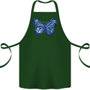 Dripping Blue Butterfly Rhopalocera Cotton Apron 100% Organic Forest Green
