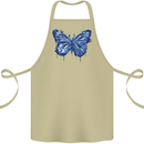 Dripping Blue Butterfly Rhopalocera Cotton Apron 100% Organic Khaki