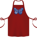 Dripping Blue Butterfly Rhopalocera Cotton Apron 100% Organic Maroon