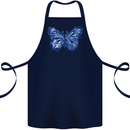 Dripping Blue Butterfly Rhopalocera Cotton Apron 100% Organic Navy Blue