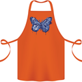 Dripping Blue Butterfly Rhopalocera Cotton Apron 100% Organic Orange