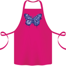 Dripping Blue Butterfly Rhopalocera Cotton Apron 100% Organic Pink