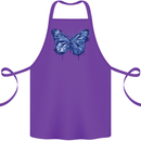Dripping Blue Butterfly Rhopalocera Cotton Apron 100% Organic Purple