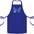 Dripping Blue Butterfly Rhopalocera Cotton Apron 100% Organic Royal Blue