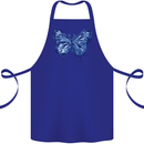 Dripping Blue Butterfly Rhopalocera Cotton Apron 100% Organic Royal Blue