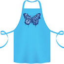 Dripping Blue Butterfly Rhopalocera Cotton Apron 100% Organic Turquoise
