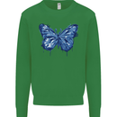 Dripping Blue Butterfly Rhopalocera Kids Sweatshirt Jumper Irish Green