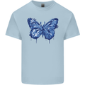 Dripping Blue Butterfly Rhopalocera Kids T-Shirt Childrens Light Blue