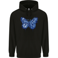 Dripping Blue Butterfly Rhopalocera Mens 80% Cotton Hoodie Black