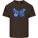 Dripping Blue Butterfly Rhopalocera Mens Cotton T-Shirt Tee Top Dark Chocolate