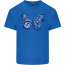 Dripping Blue Butterfly Rhopalocera Mens Cotton T-Shirt Tee Top Royal Blue