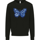 Dripping Blue Butterfly Rhopalocera Mens Sweatshirt Jumper Black