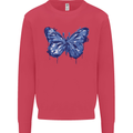 Dripping Blue Butterfly Rhopalocera Mens Sweatshirt Jumper Heliconia