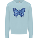 Dripping Blue Butterfly Rhopalocera Mens Sweatshirt Jumper Light Blue