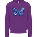 Dripping Blue Butterfly Rhopalocera Mens Sweatshirt Jumper Purple