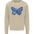 Dripping Blue Butterfly Rhopalocera Mens Sweatshirt Jumper Sand