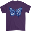Dripping Blue Butterfly Rhopalocera Mens T-Shirt Cotton Gildan Purple