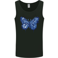 Dripping Blue Butterfly Rhopalocera Mens Vest Tank Top Black