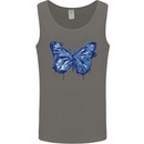 Dripping Blue Butterfly Rhopalocera Mens Vest Tank Top Charcoal