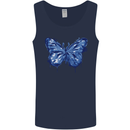 Dripping Blue Butterfly Rhopalocera Mens Vest Tank Top Navy Blue