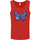 Dripping Blue Butterfly Rhopalocera Mens Vest Tank Top Red
