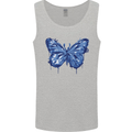 Dripping Blue Butterfly Rhopalocera Mens Vest Tank Top Sports Grey