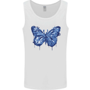 Dripping Blue Butterfly Rhopalocera Mens Vest Tank Top White