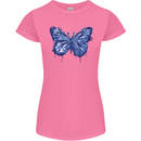 Dripping Blue Butterfly Rhopalocera Womens Petite Cut T-Shirt Azalea