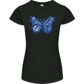 Dripping Blue Butterfly Rhopalocera Womens Petite Cut T-Shirt Black