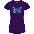 Dripping Blue Butterfly Rhopalocera Womens Petite Cut T-Shirt Purple