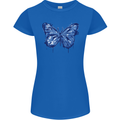 Dripping Blue Butterfly Rhopalocera Womens Petite Cut T-Shirt Royal Blue
