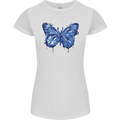 Dripping Blue Butterfly Rhopalocera Womens Petite Cut T-Shirt White