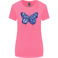 Dripping Blue Butterfly Rhopalocera Womens Wider Cut T-Shirt Azalea