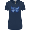 Dripping Blue Butterfly Rhopalocera Womens Wider Cut T-Shirt Navy Blue