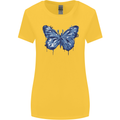Dripping Blue Butterfly Rhopalocera Womens Wider Cut T-Shirt Yellow
