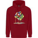 Dripping Rubik Cube Funny Puzzle Childrens Kids Hoodie Red