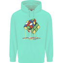 Dripping Rubik Cube Funny Puzzle Mens 80% Cotton Hoodie Peppermint