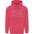 Drone Blueprint Childrens Kids Hoodie Heliconia