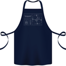 Drone Blueprint Cotton Apron 100% Organic Navy Blue