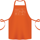 Drone Blueprint Cotton Apron 100% Organic Orange