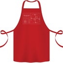 Drone Blueprint Cotton Apron 100% Organic Red