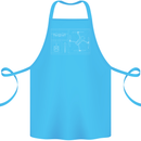 Drone Blueprint Cotton Apron 100% Organic Turquoise