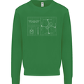 Drone Blueprint Kids Sweatshirt Jumper Irish Green