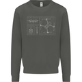 Drone Blueprint Kids Sweatshirt Jumper Storm Grey