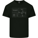 Drone Blueprint Kids T-Shirt Childrens Black