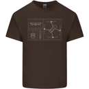 Drone Blueprint Kids T-Shirt Childrens Chocolate
