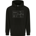 Drone Blueprint Mens 80% Cotton Hoodie Black