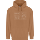 Drone Blueprint Mens 80% Cotton Hoodie Caramel Latte